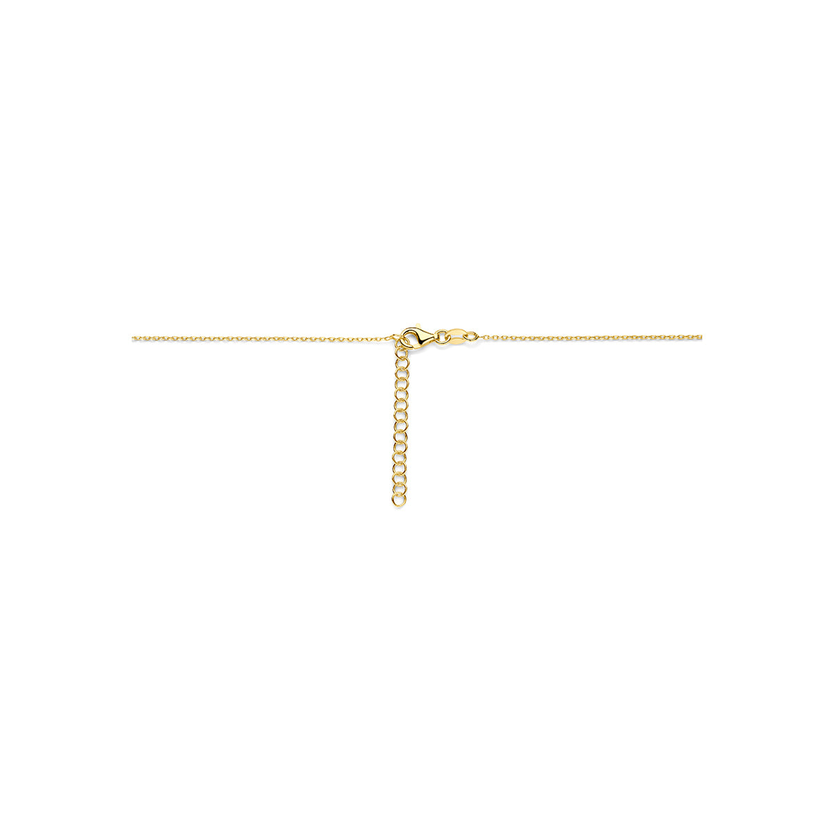 Collier hartjes 41 + 4 cm 3 micron zilver verguld 17.5 mm