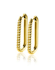 Zinzi 28mm gold plated zilveren oorringen in ovale vorm met gedraaide buis en luxe klapsluiting ZIO2693G - PansiteNederland.nl