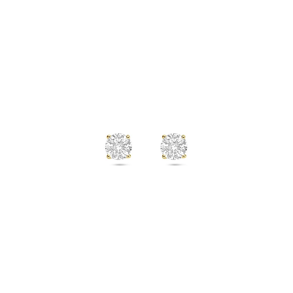 Fantasy Collection Oorbellen lab grown diamant 0.50ct (2x 0.25ct) h si 4 mm 14K geelgoud