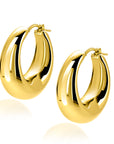 ZINZI gold plated zilveren oorringen met brede buis (9mm) en ovaal model, handige bovensluiting 31mm ZIO2750G - PansiteNederland.nl