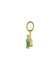 14K geelgouden hanger smaragd en zirkonia 12 mm - 4034253 - PansiteNederland.nl