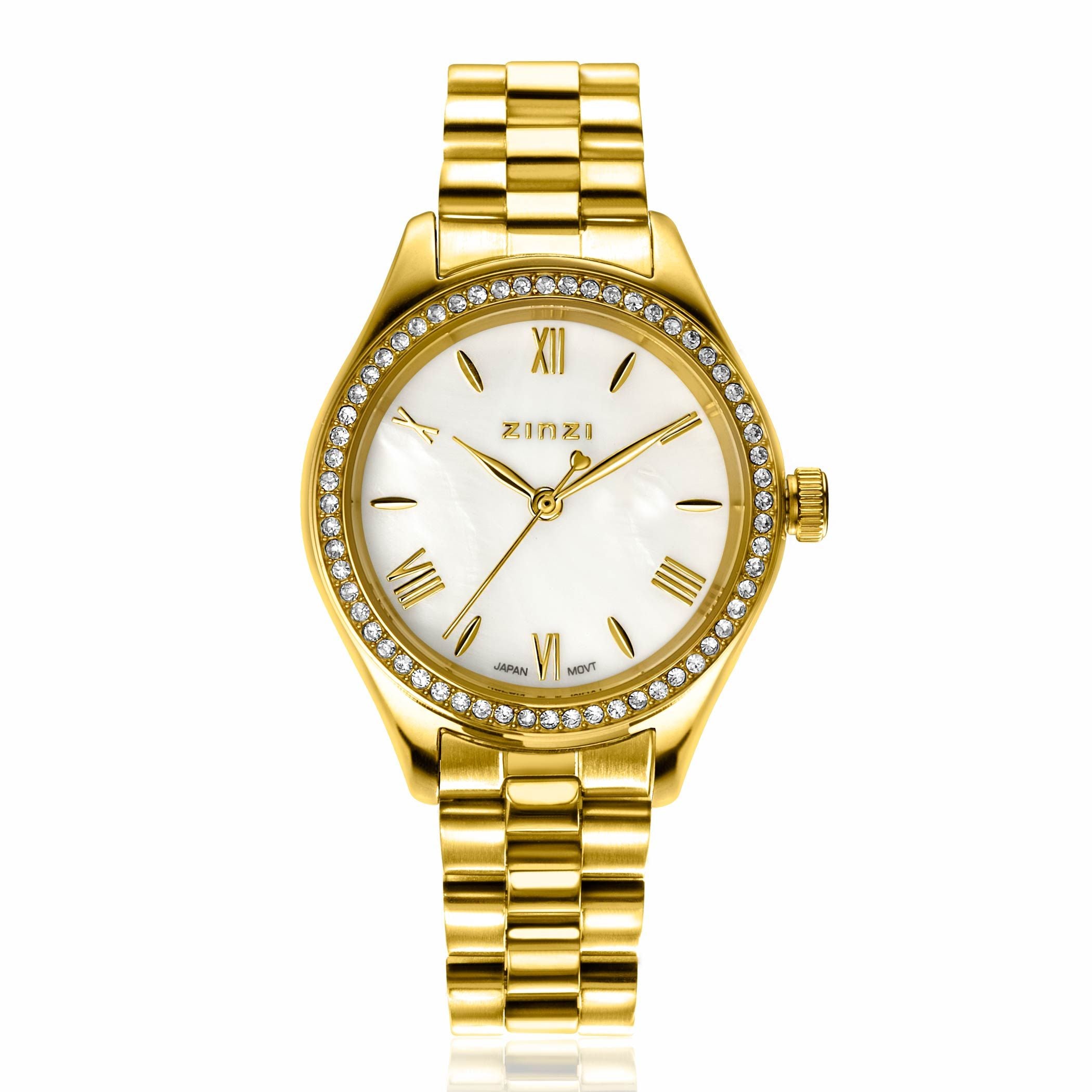 ZINZI Horloge met Witte Zirkonia 32mm - ZIW2434