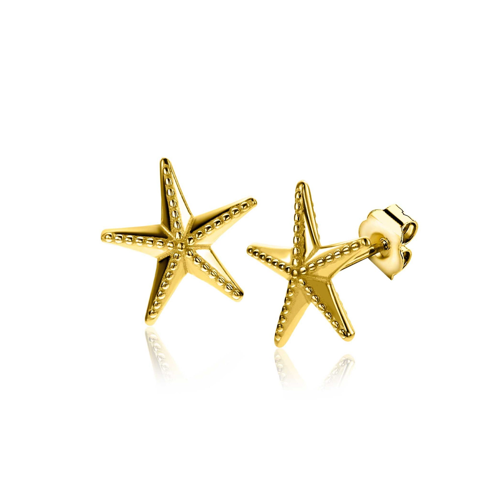 ZINZI gold plated zilveren oorstekers grote zeester 13mm ZIO2641 - PansiteNederland.nl