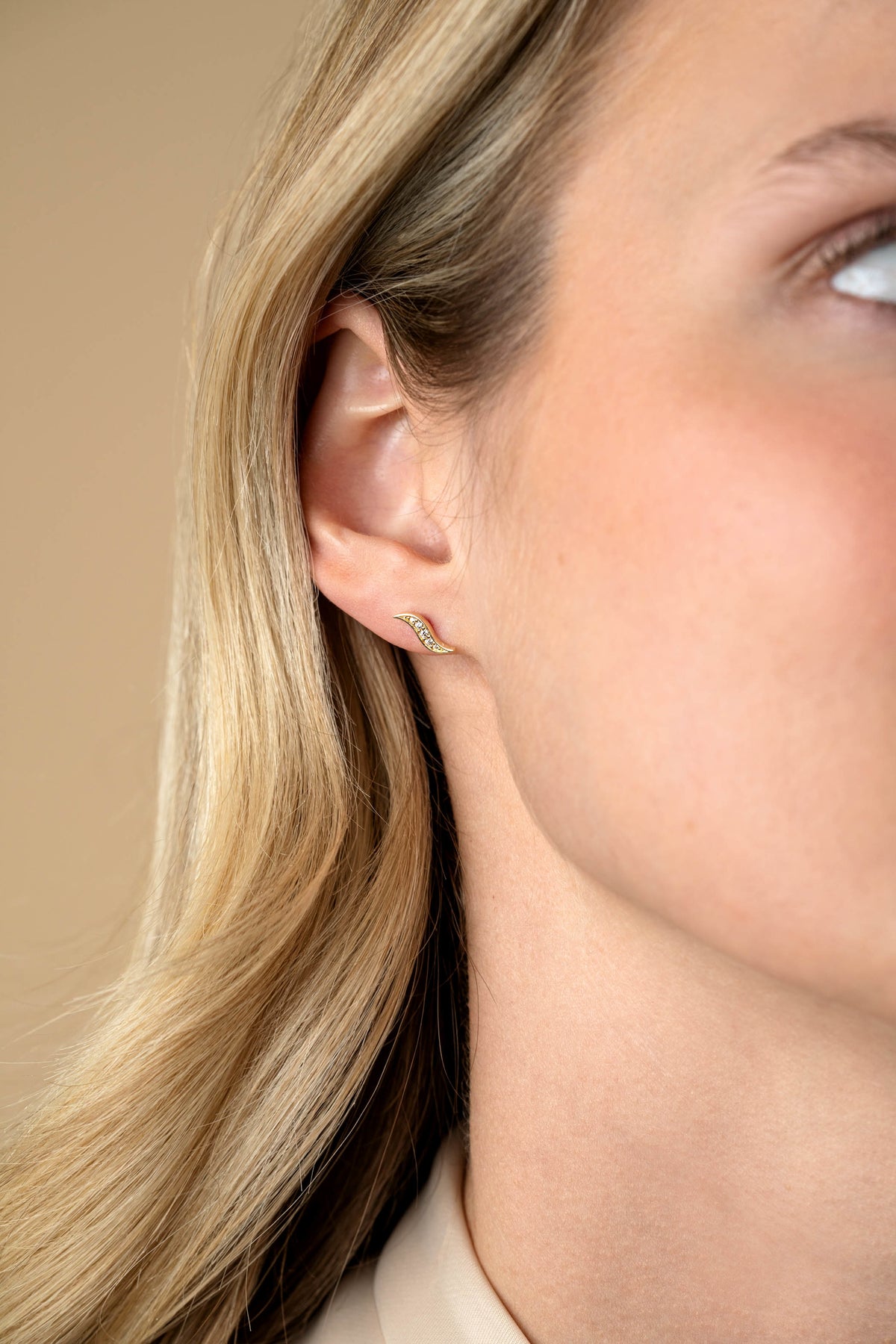 ZINZI 14K Gouden Oorknoppen met Witte Zirkonia ZGO516