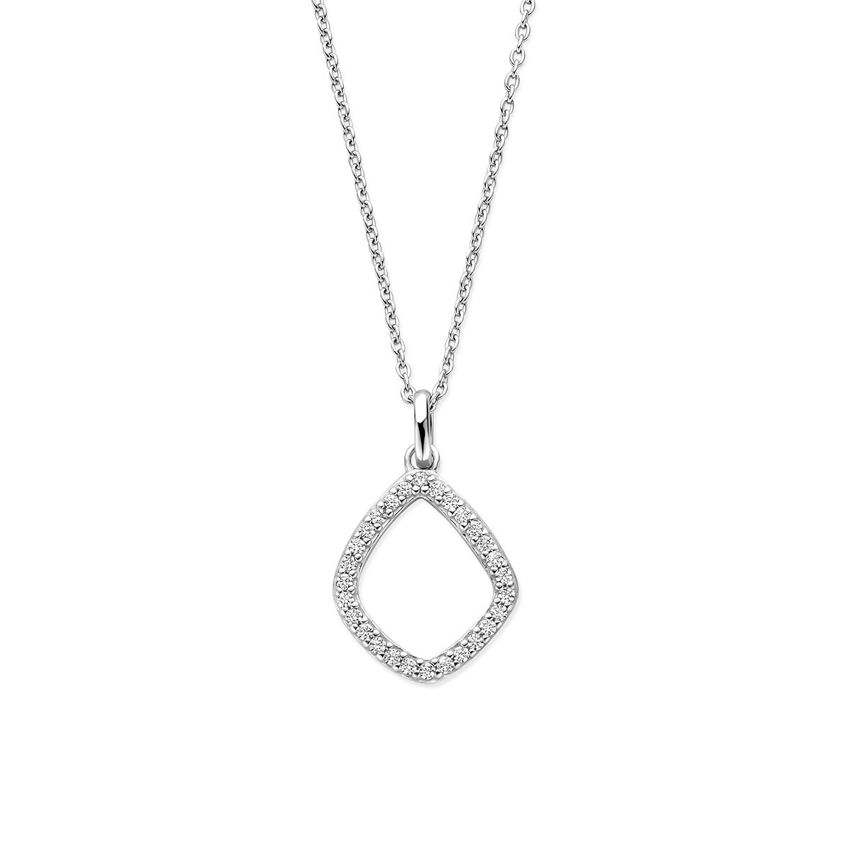 Collier ruit zirkonia 41 - 43 - 45 cm zilver gerhodineerd
