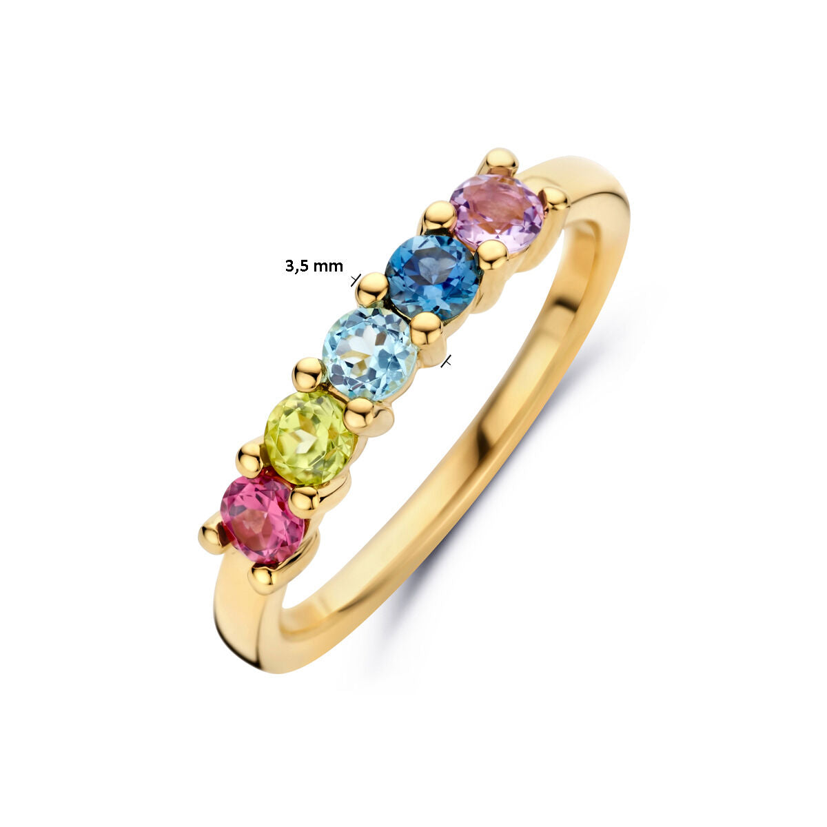 Ring natuurlijke kleurstenen 14K geelgoud