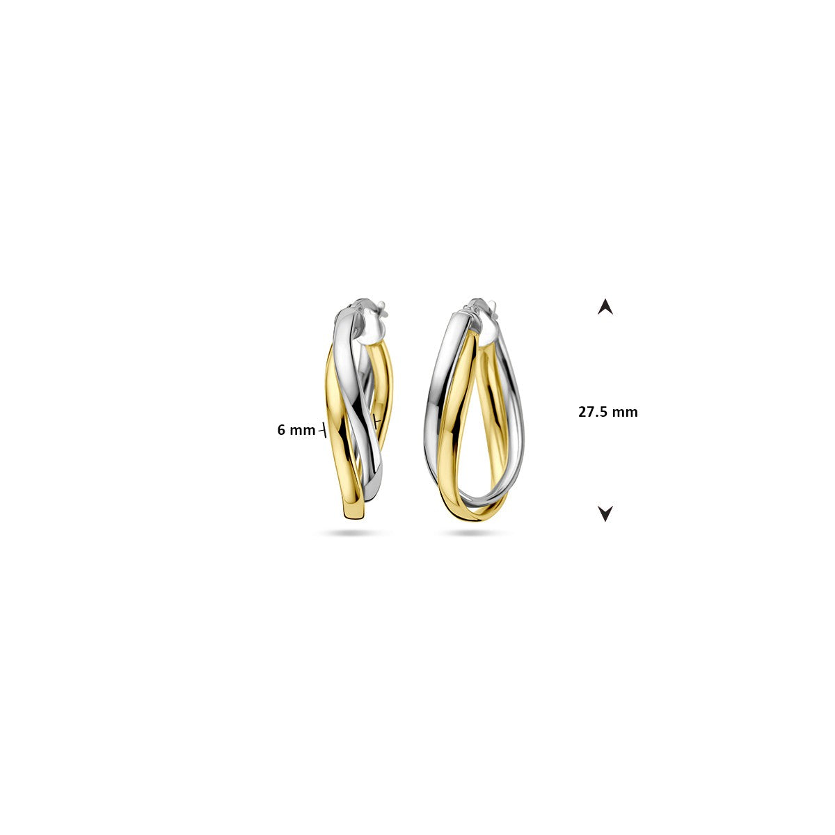 Zilver Verguld (Geel/Rhodium) Oorringen 1 Micron 2200462 - PansiteNederland.nl