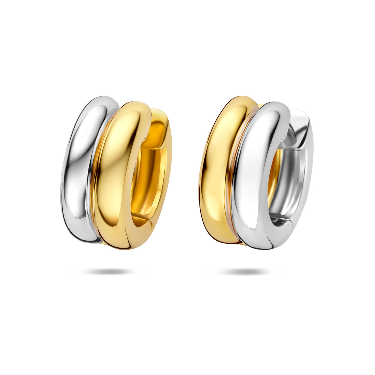 Klapoorringen 17,5 mm 1 micron zilver verguld