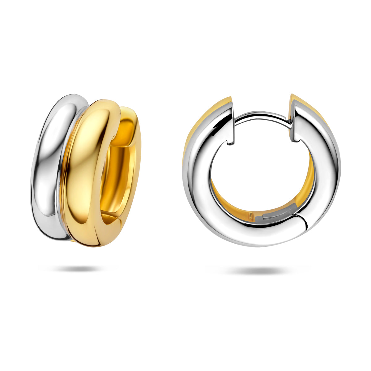 Klapoorringen 17,5 mm 1 micron zilver verguld