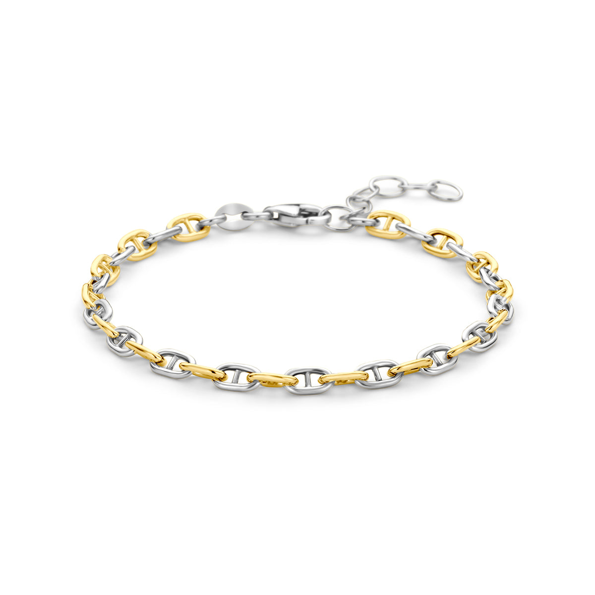 Armband marine ronde buis 4,0 mm 16 + 3 cm 3 micron zilver verguld