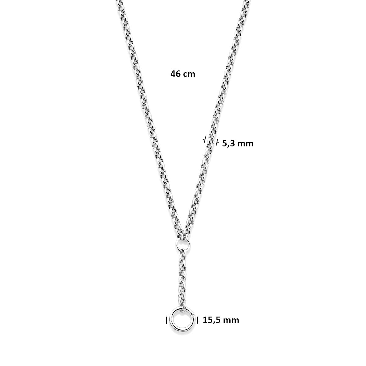 Fantasy Collection Y-collier connector 46 cm zilver gerhodineerd