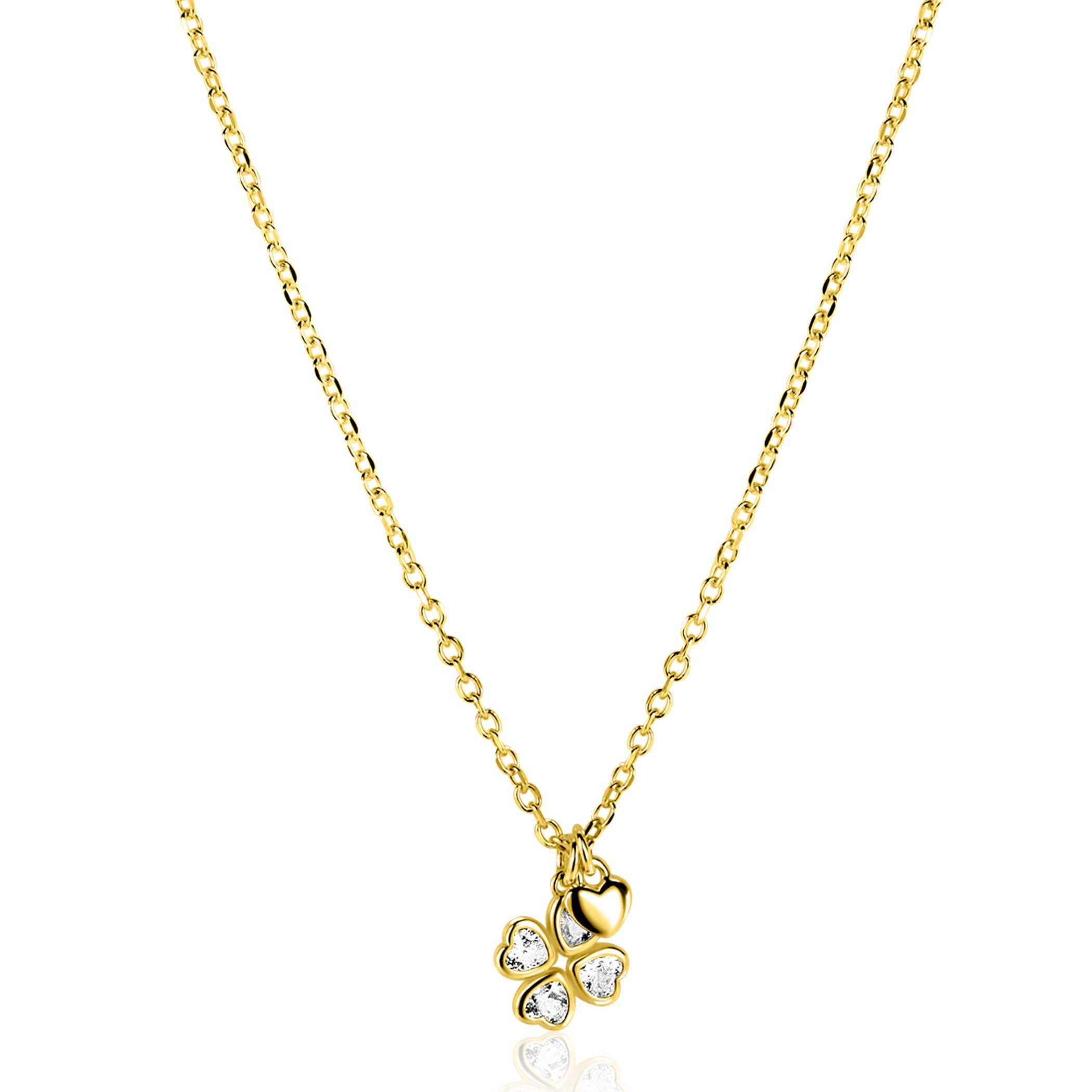 ZINZI Verguld Zilveren Ketting met Hart ZIC2783Y