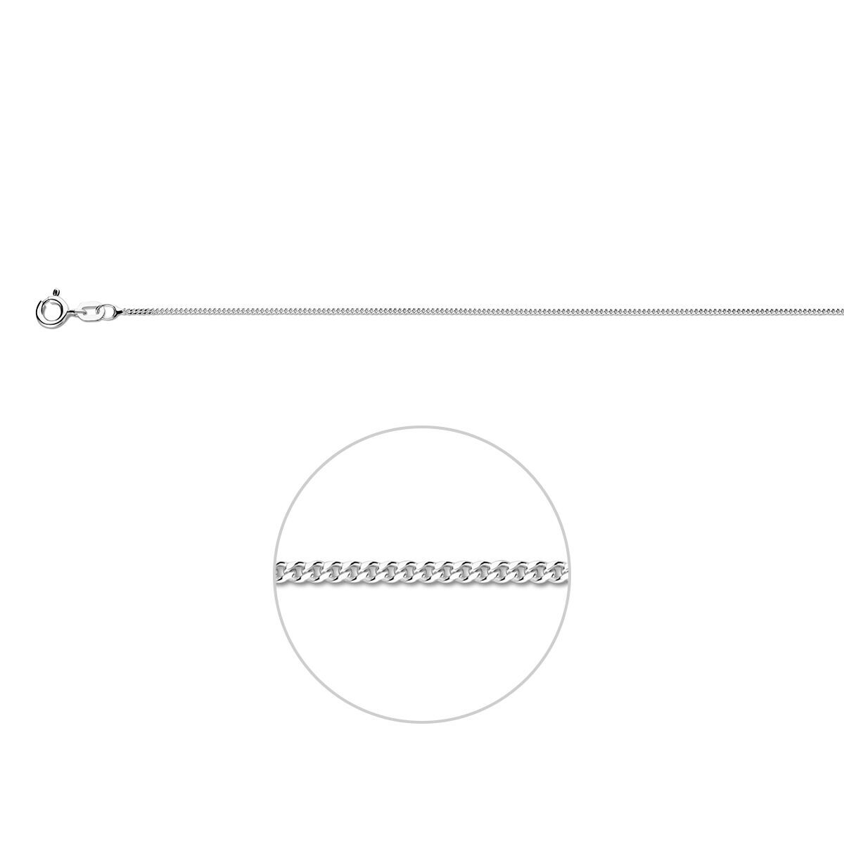 Gourmette 1,1 mm zilver wit