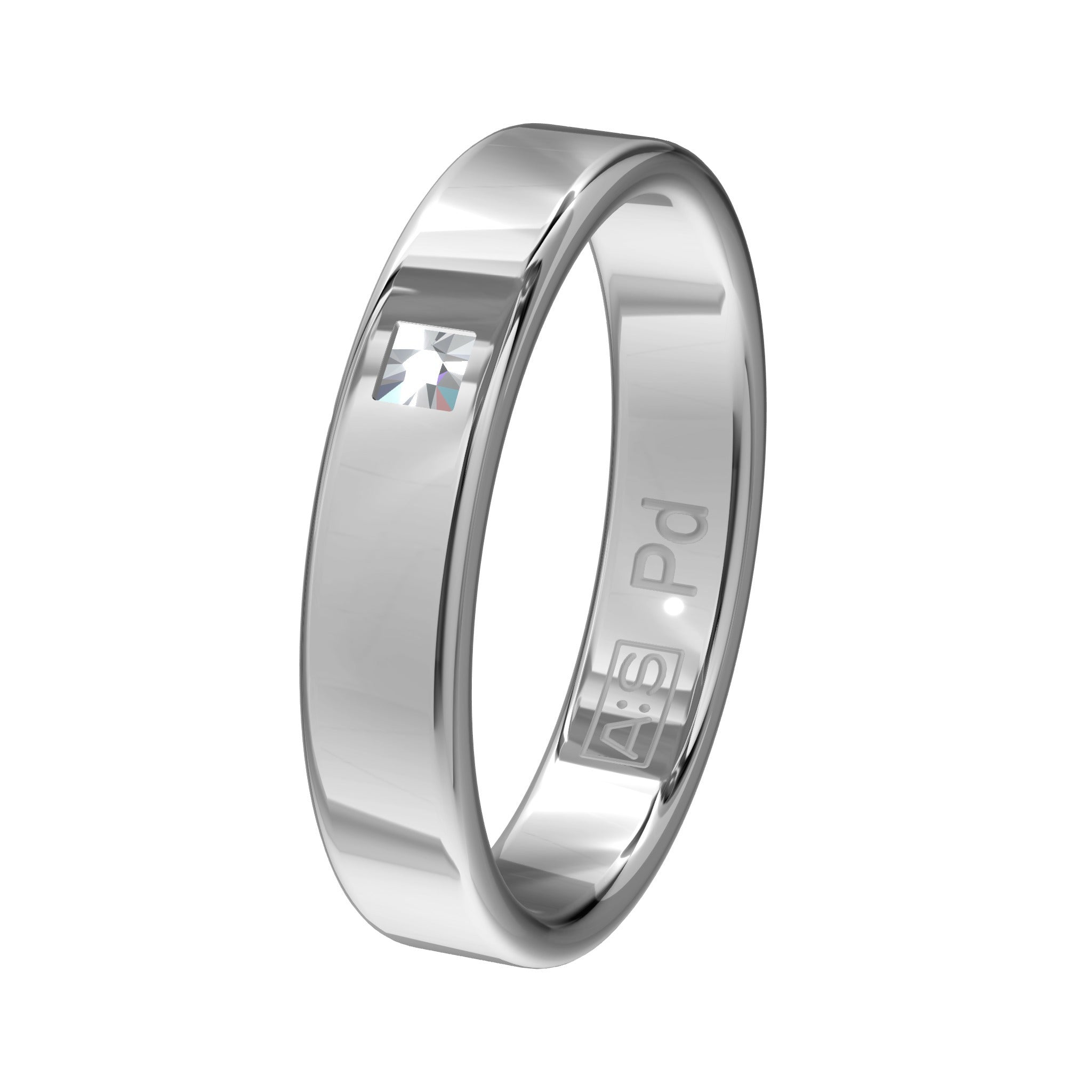 Aller Spanninga Trouwring 102 Palladium 585 briljant