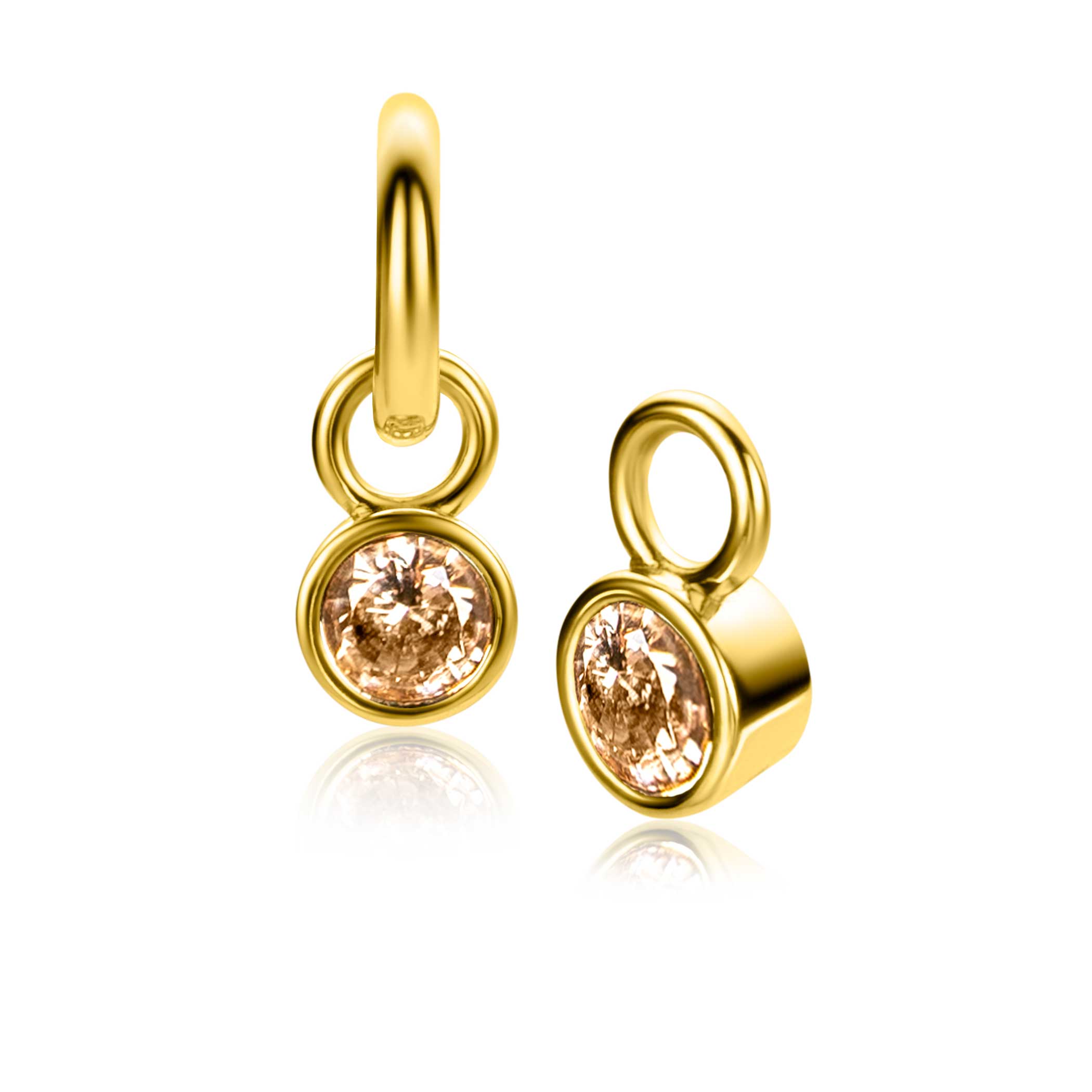 ZINZI NOVEMBER oorbedels gold plated met geboortesteen geel citrien zirconia (excl. oorbellen)