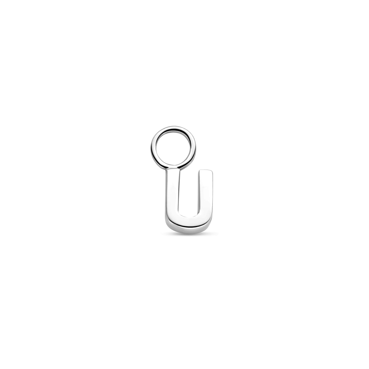 Oorringhanger letter U 6 mm zilver #Letter_U