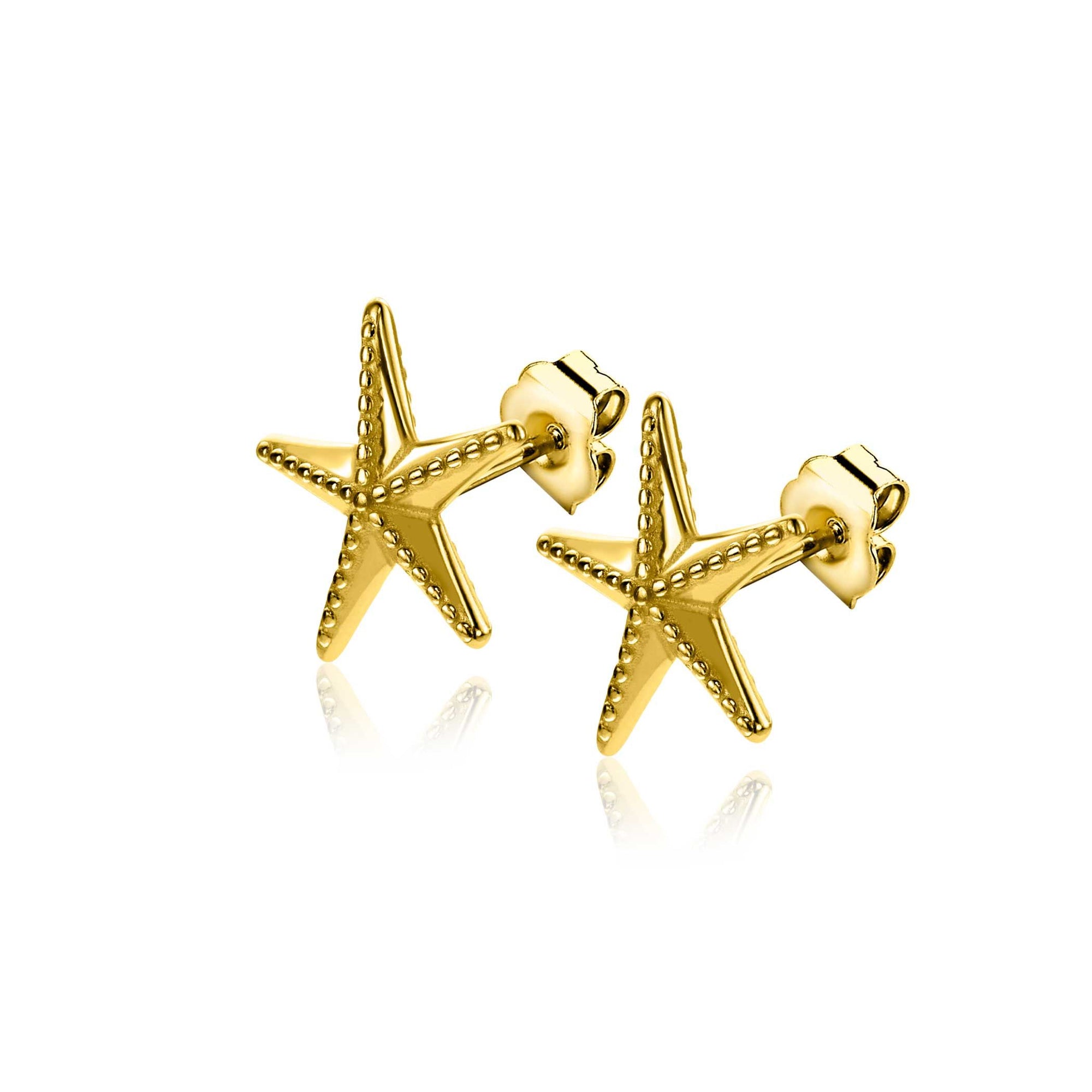 ZINZI gold plated zilveren oorstekers grote zeester 13mm ZIO2641 - PansiteNederland.nl