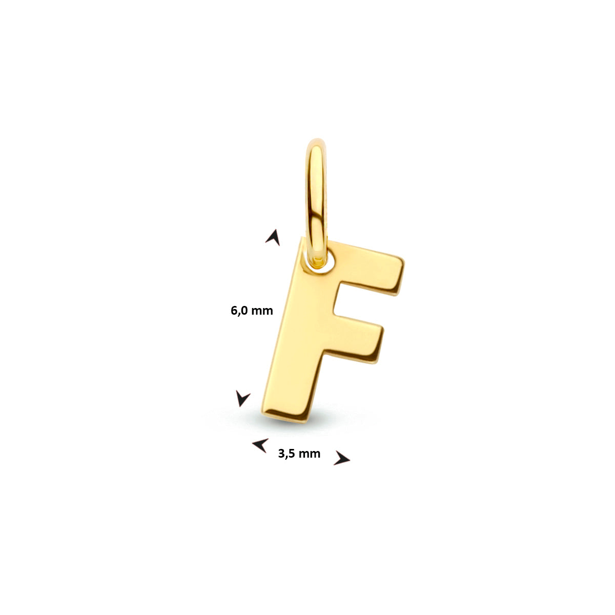 Hanger letter F 9K geelgoud #Letter_F