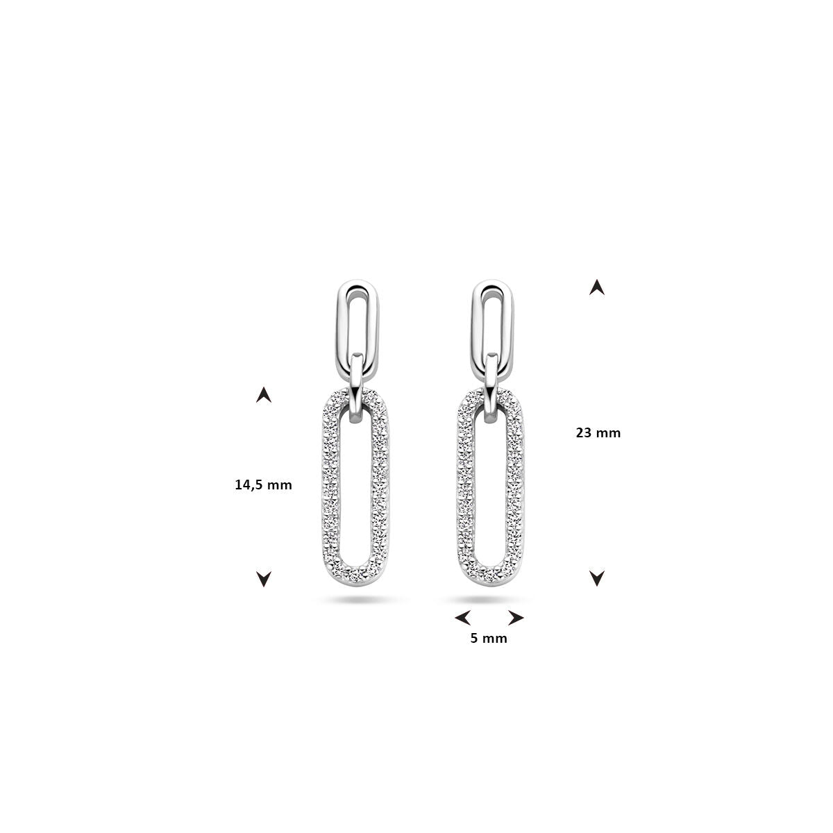 Fantasy Collection Hangende oorbellen zirkonia zilver