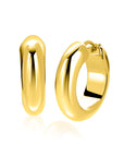 ZINZI gold plated zilveren oorringen met brede buis (8mm) en rond model, handige bovensluiting 28mm ZIO2749G - PansiteNederland.nl
