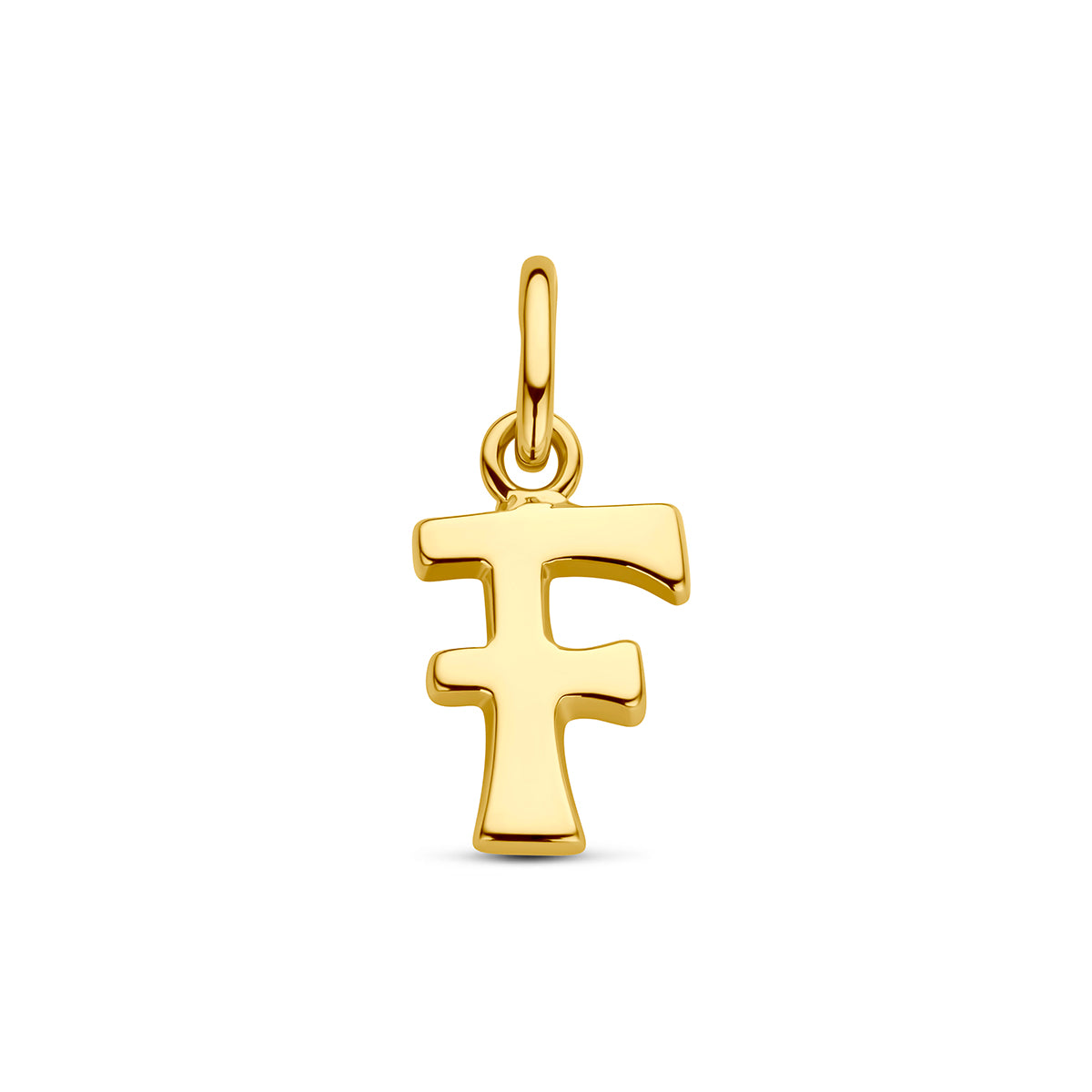 Hanger letter F 12 mm 14K geelgoud #Letter_F
