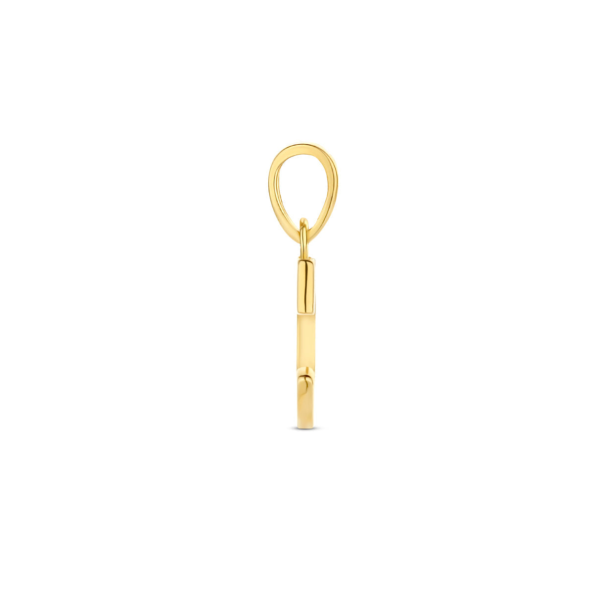 Hanger letter C zirkonia 14 mm 14K geelgoud #Letter_C
