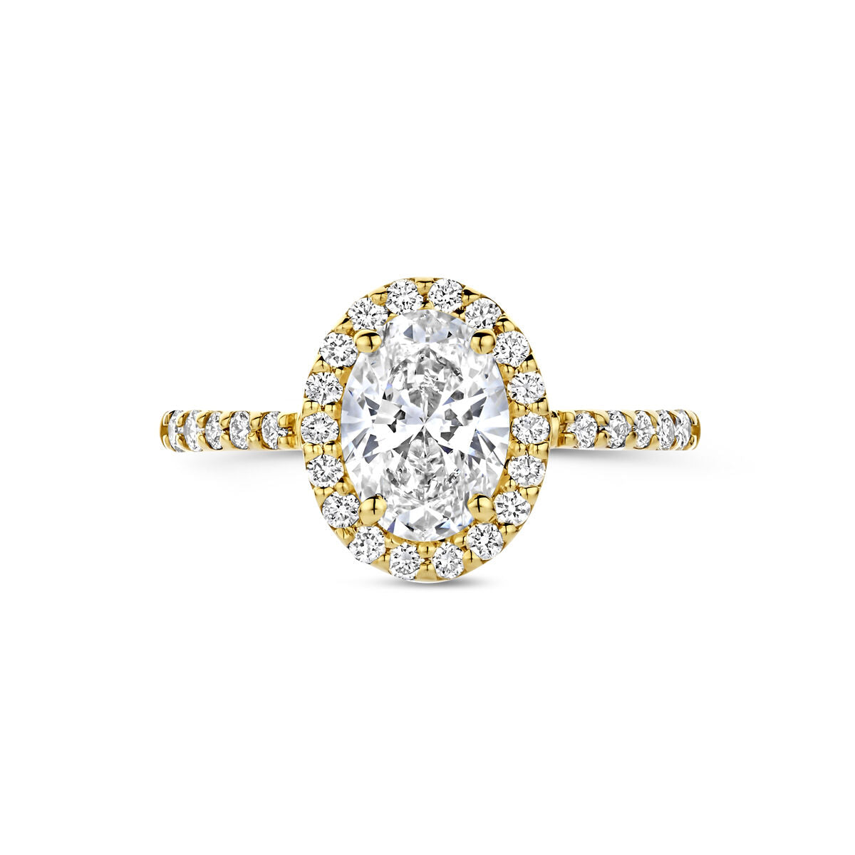 Fantasy Collection Ring lab grown diamant 1.40ct g vs 14K geelgoud