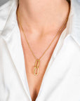 Zinzi gold plated zilveren oorbedels twee lange paperclip schakels 37mm ZICH2352G (excl. oorringen)