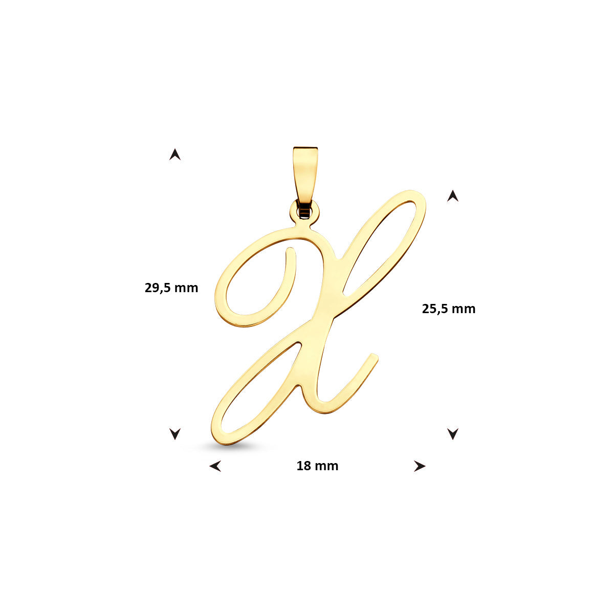 Hanger sierletter X 25,5 mm 14K geelgoud #Letter_X