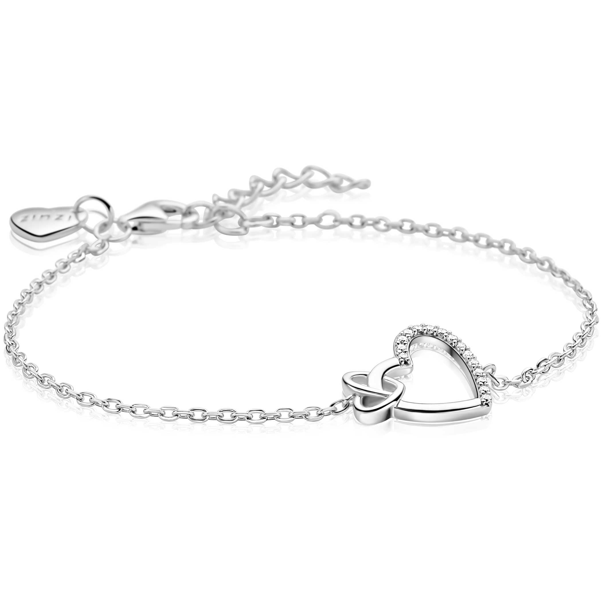 ZINZI Zilveren Armband 17-20cm wit - ZIA2874