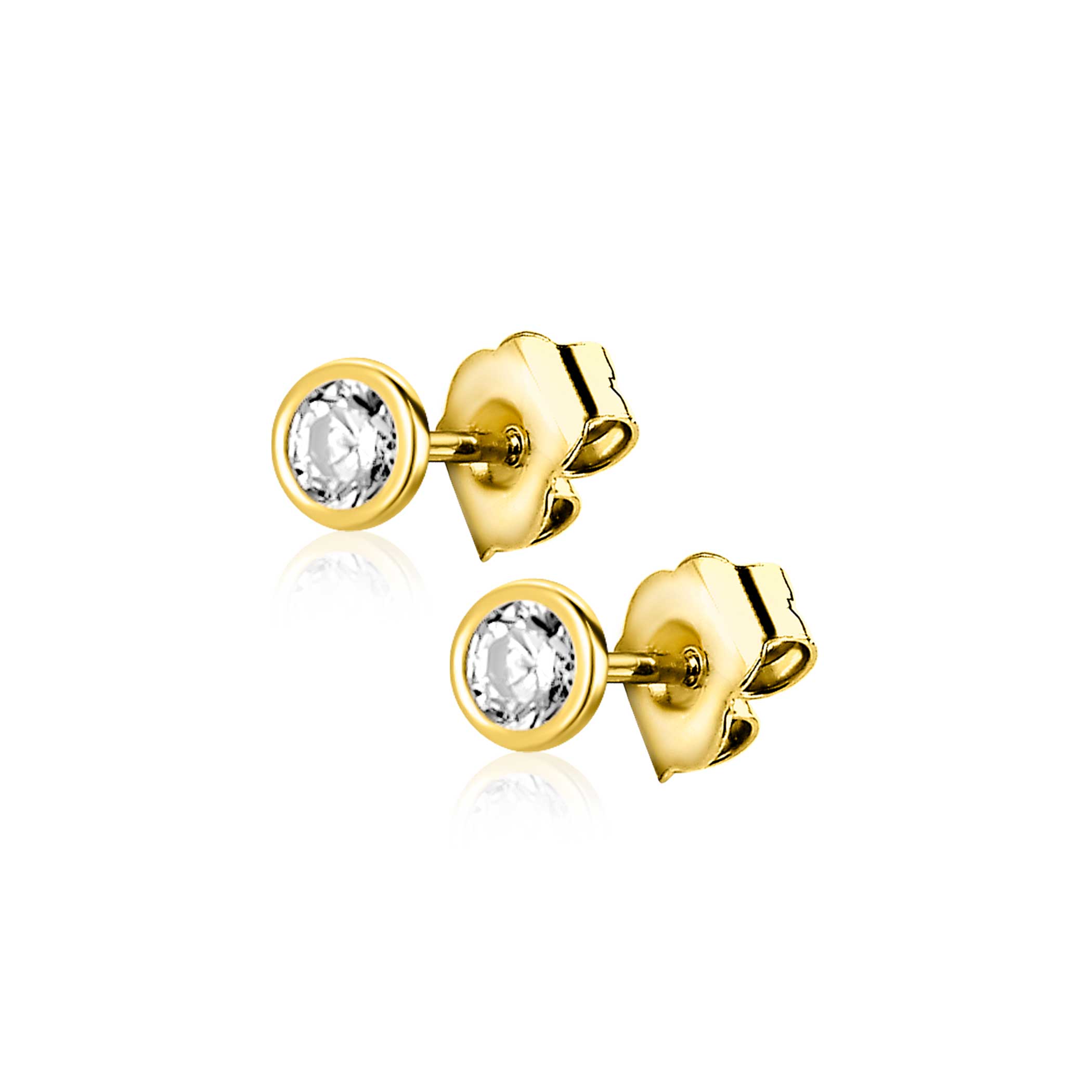 ZINZI 14K Gouden Oorbellen ZGO563 wit