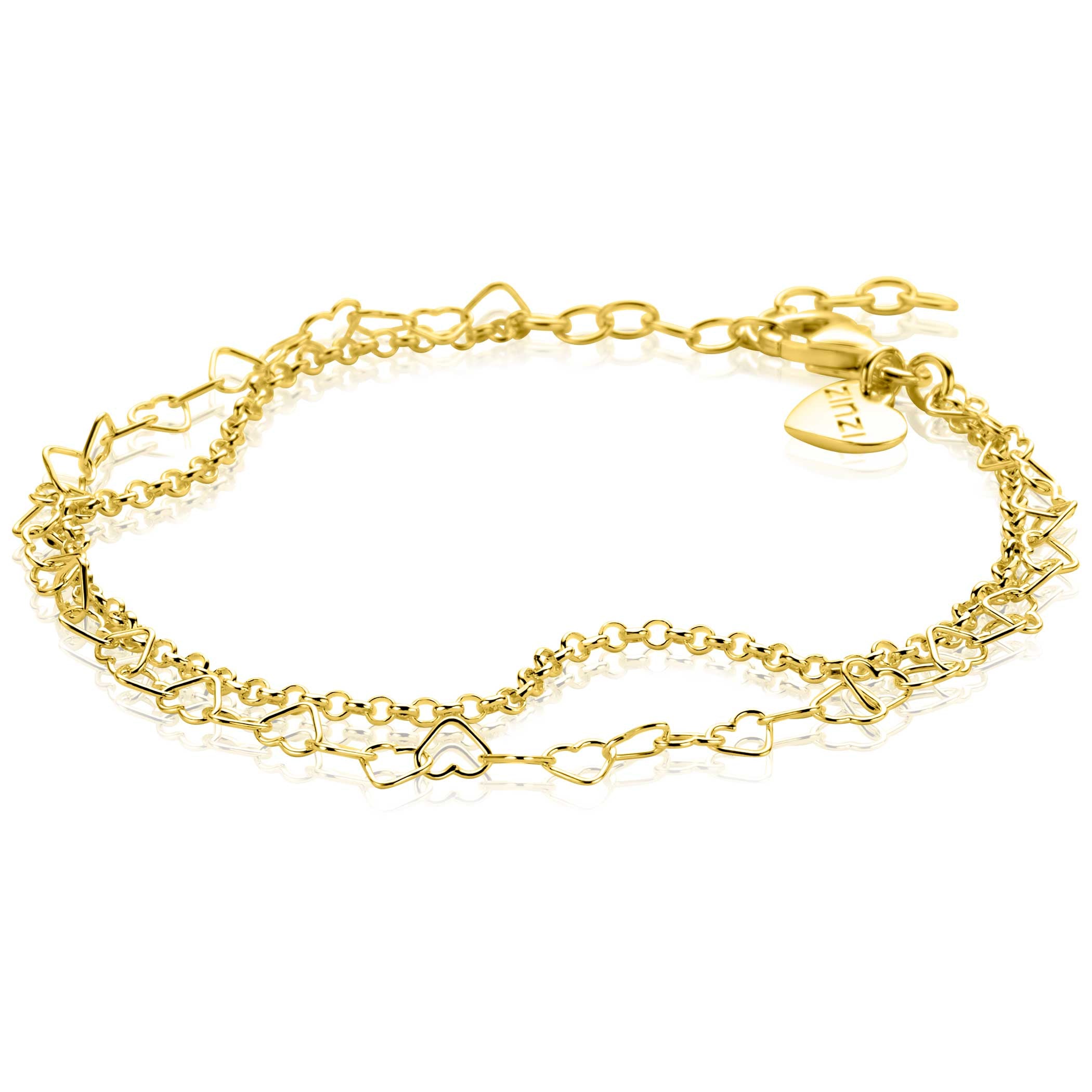 ZINZI Verguld Zilveren Armband 16-18,5 cm - ZIA2775G
