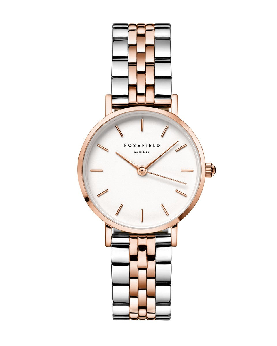Rosefield horloge 26SRGD-271 The Small Edit White Steel Silver Rosegold Duo  - PansiteNederland.nl