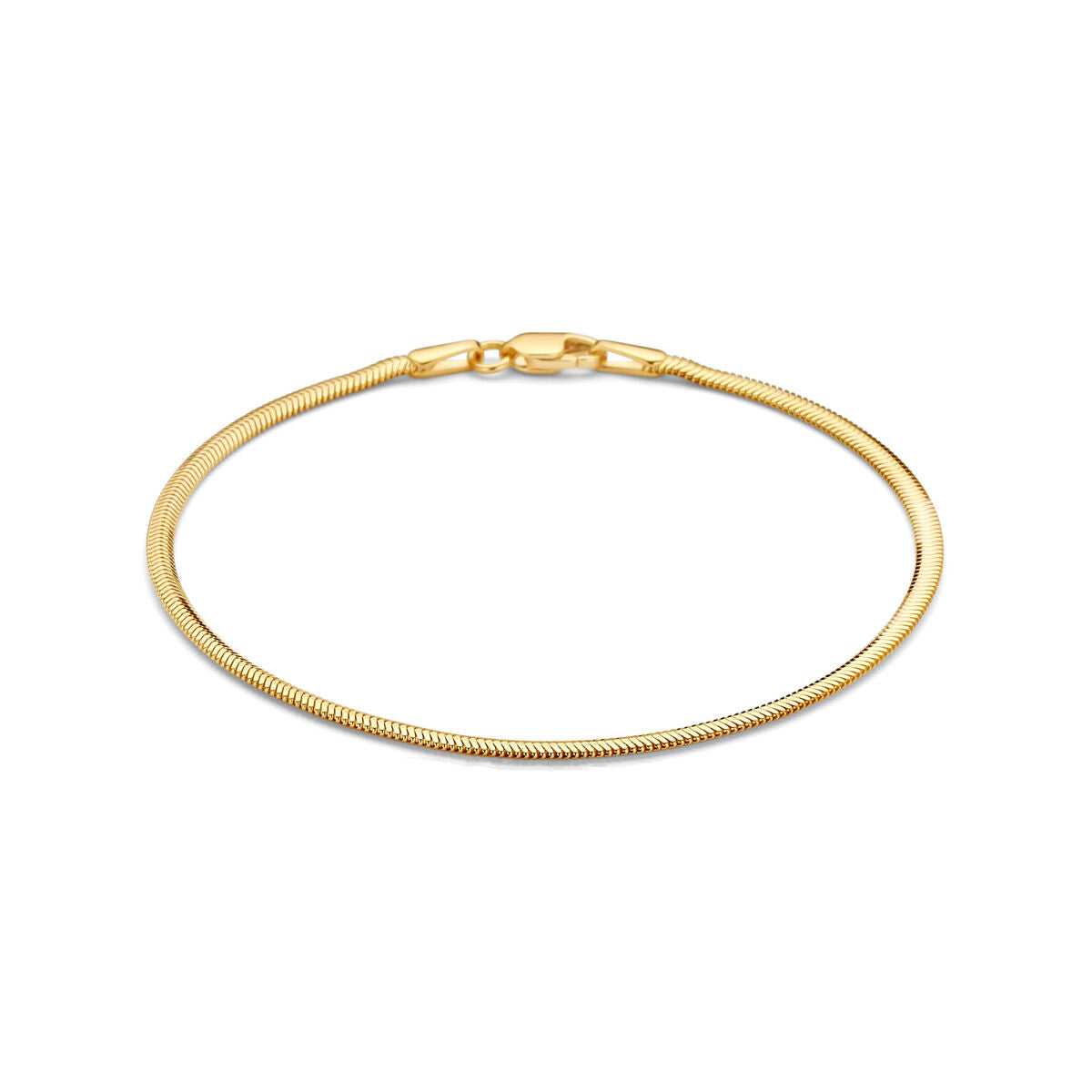 Armband slang plat (bol) 2,2 mm 14K geelgoud 18 cm
