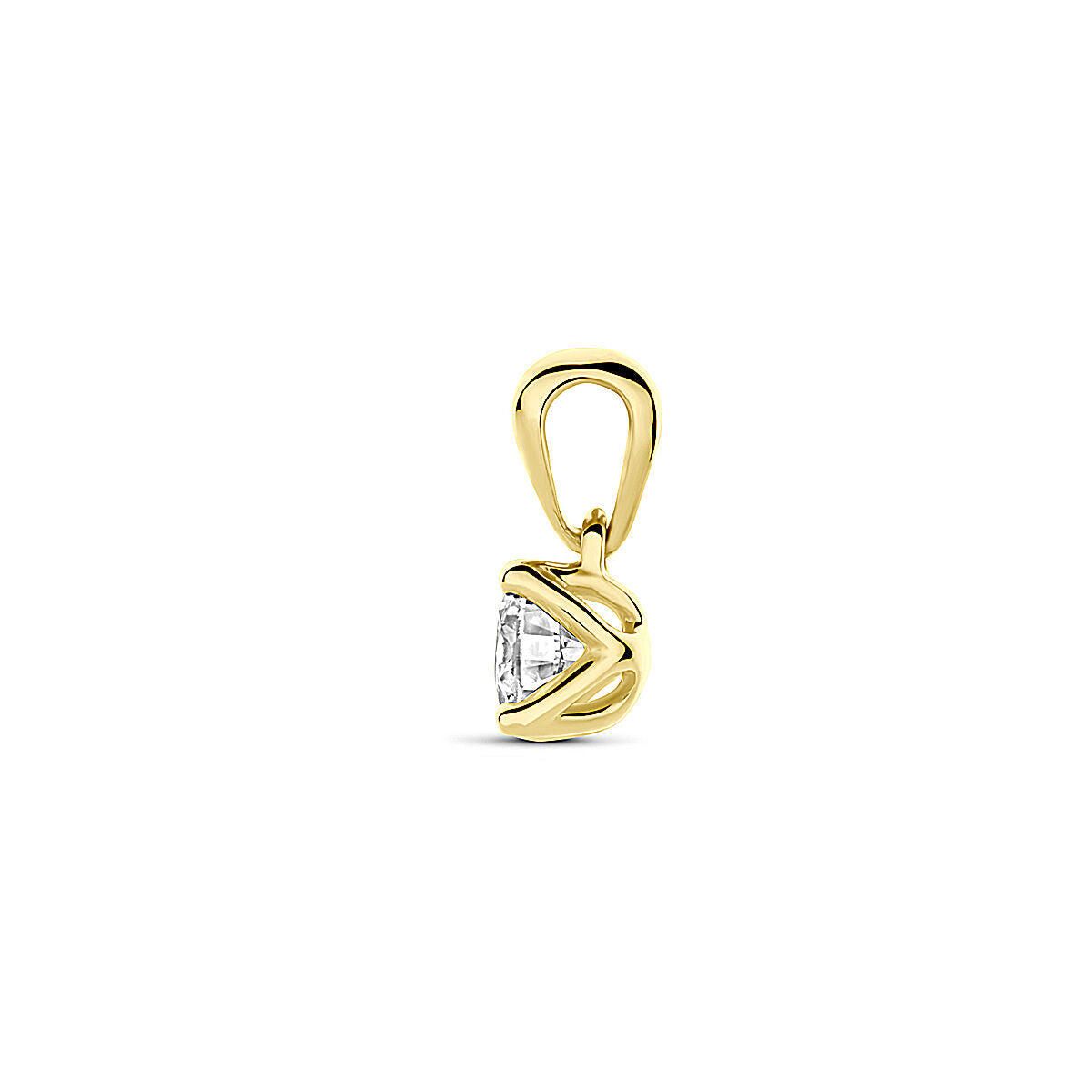 14K geelgouden hanger lab grown diamant 0.25ct h si 9,5 mm - 4033685 - PansiteNederland.nl