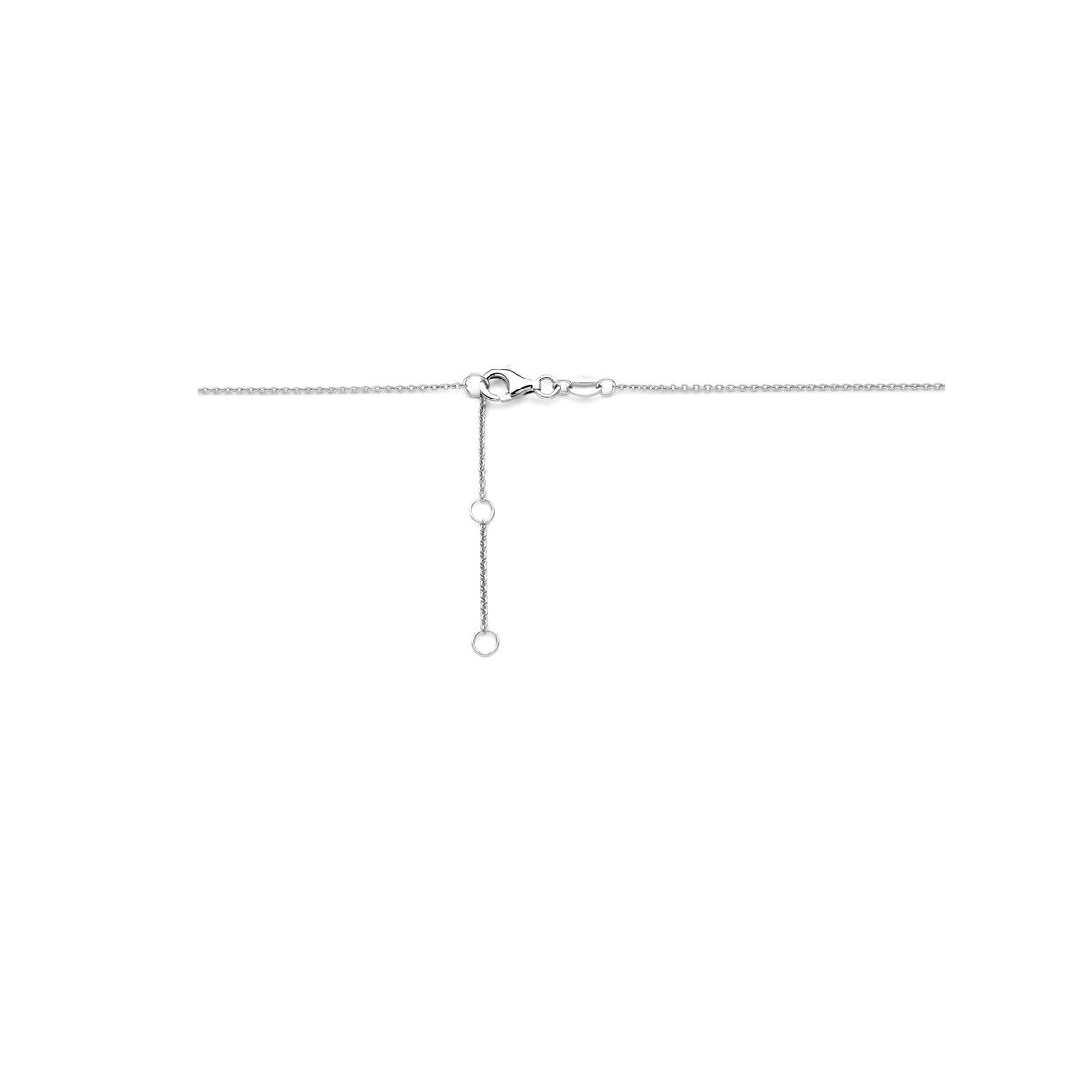 Collier zirkonia 41 - 43 - 45 cm zilver gerhodineerd