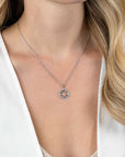 ZINZI zilveren anker ketting met luxe klaver hanger (15mm) rondom bezet met witte zirkonia's 45-48cm ZIC2617