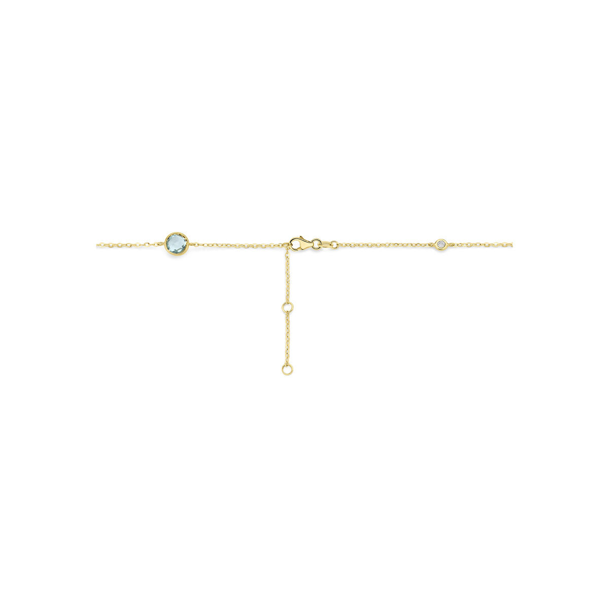 Collier citrien amethist topaas en diamant 0.25ct h si 14K geelgoud 40 + 2 + 2