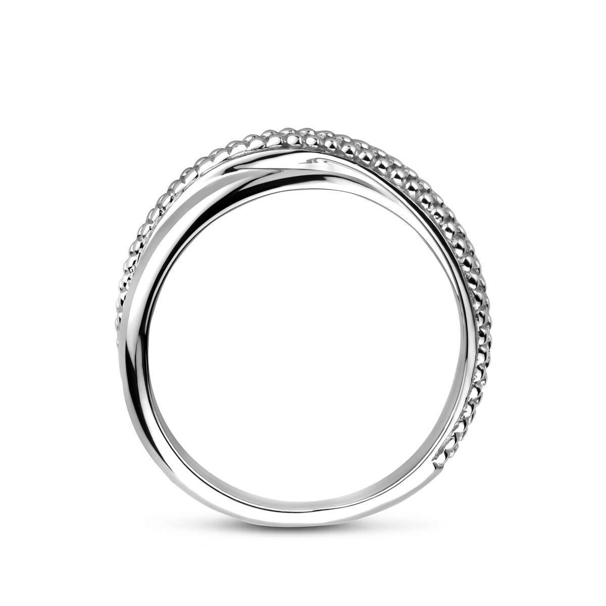 Zilveren gerhodineerde ring voor dames 1341933