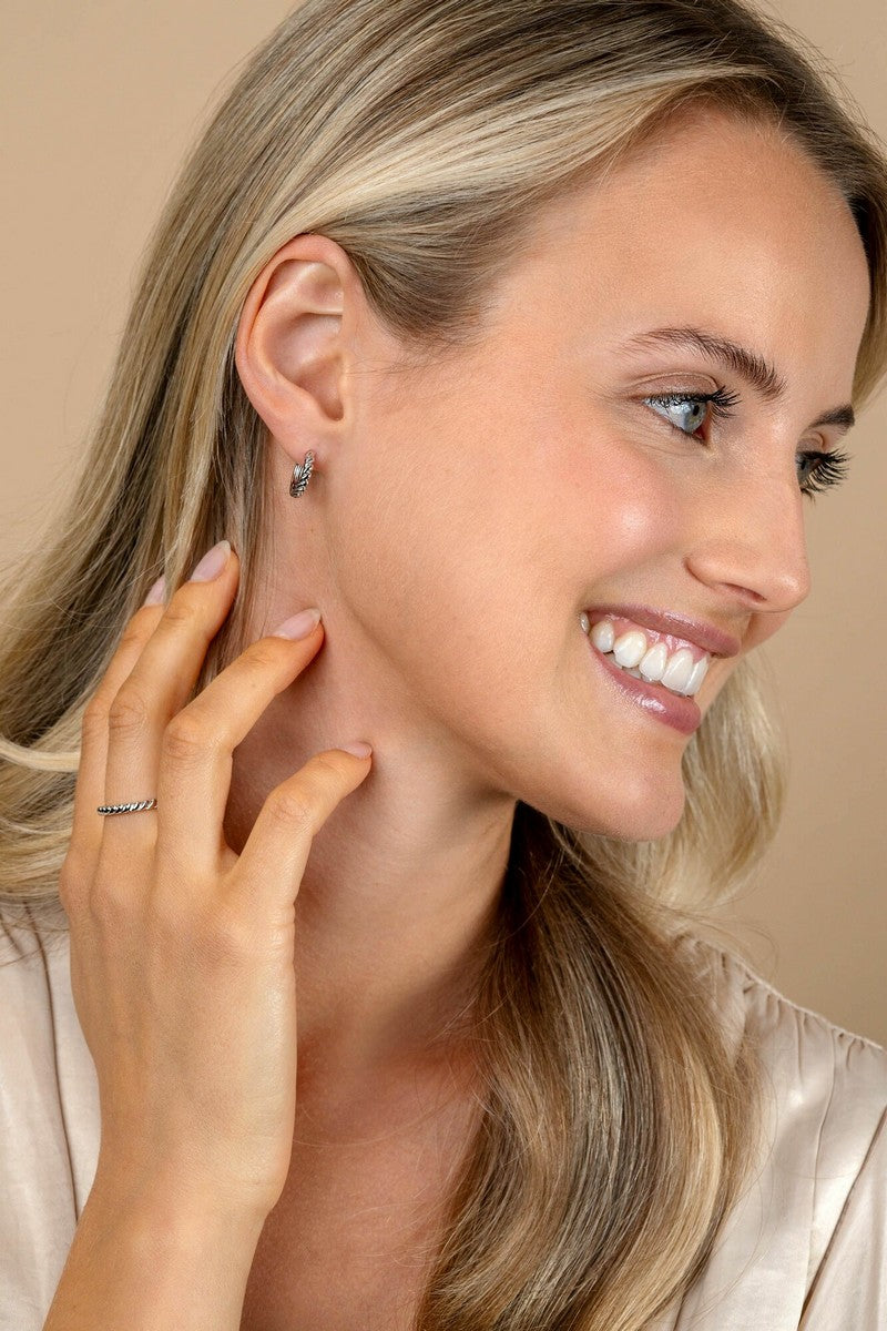 Zinzi 14mm zilveren oorringen met kleine druppels en luxe klapsluiting ZIO2688 - PansiteNederland.nl