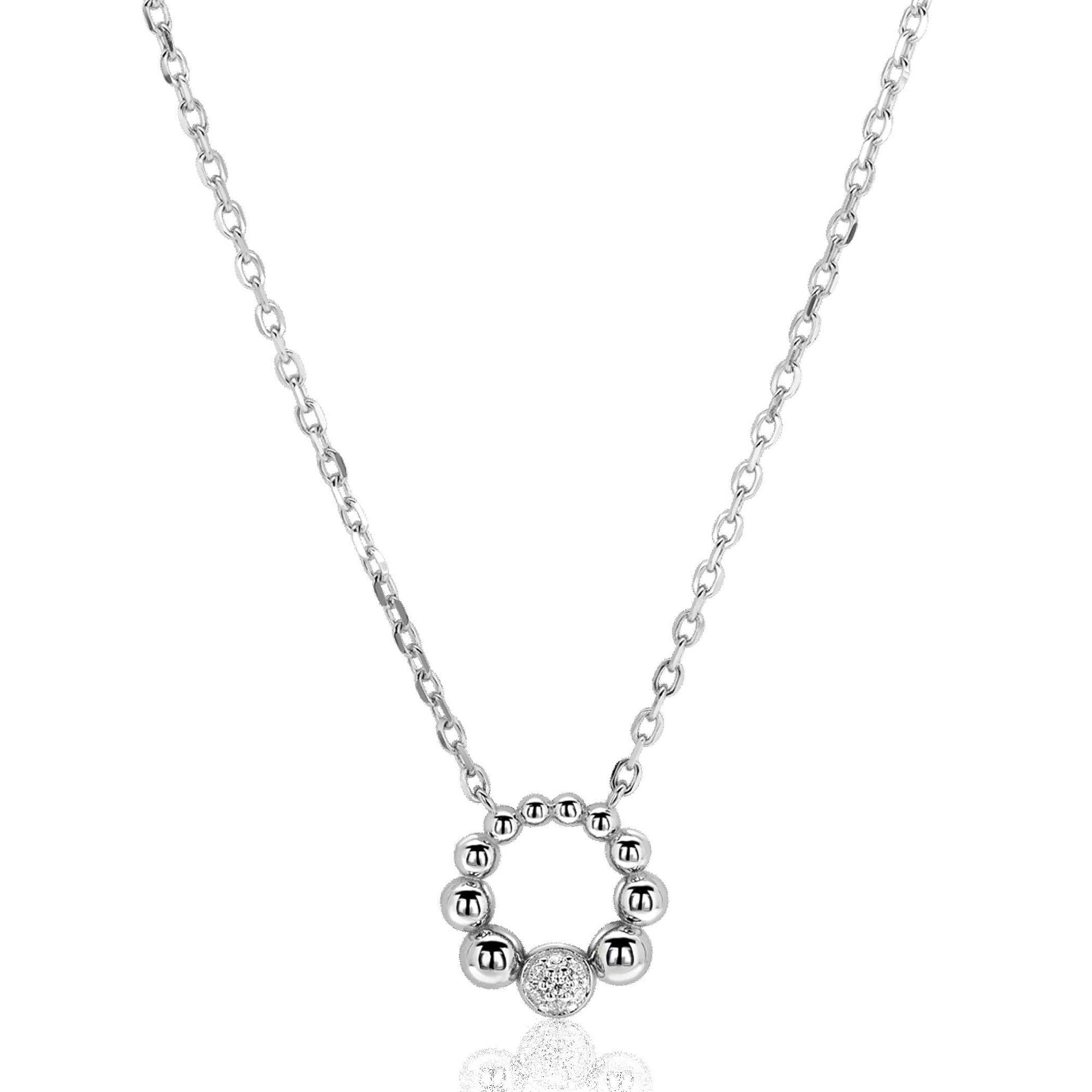 ZINZI Zilveren Ketting met Witte Zirkonia ZIC2817