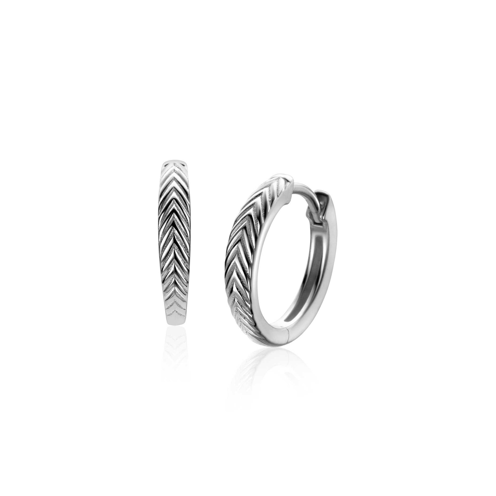 Zinzi zilveren oorringen met veertjesmotief 3mm breed en luxe klapsluiting 15mm – ZIO2644 - PansiteNederland.nl