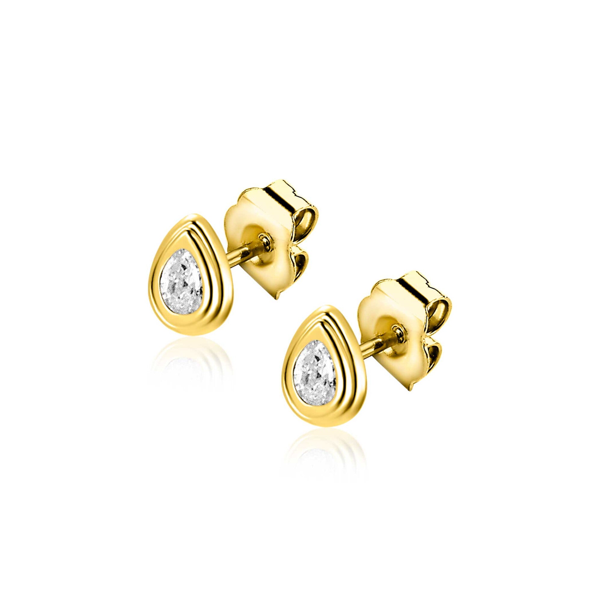 ZINZI 14K Gouden Oorbellen ZGO559 wit
