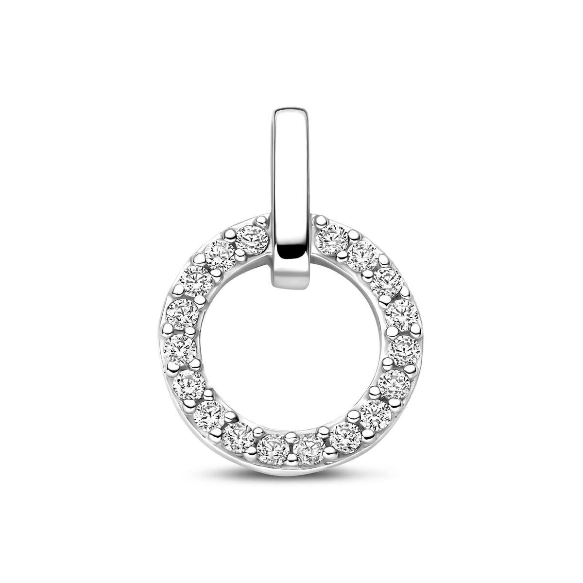 Zilveren gerhodineerde hanger zirkonia 17mm - 1341700 - PansiteNederland.nl