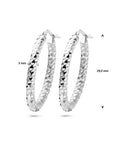 Zilver Gerhodineerd Oorringen 3,0 Mm Ronde Buis Gediamanteerd 1337469 - PansiteNederland.nl