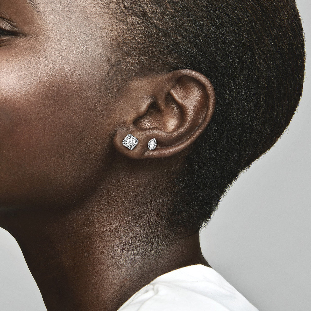 Pandora Vierkante Sprankelende Stralenkrans Oorbellen zilver 290591CZ