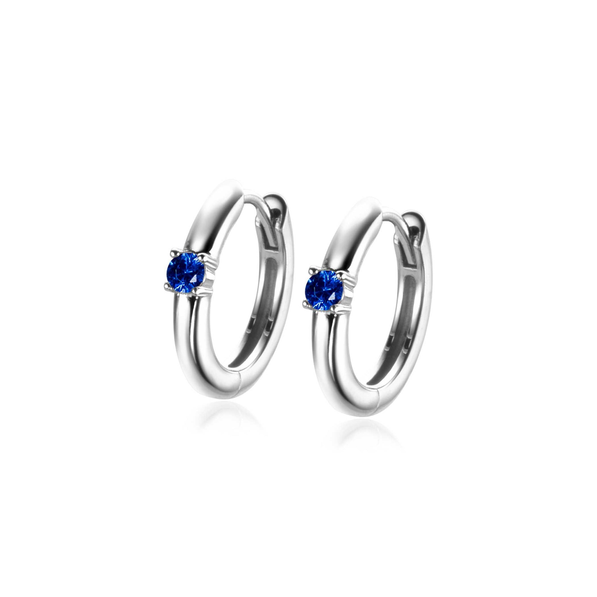 Zinzi oorringen SEPTEMBER zilver met geboortesteen blauw saffier zirkonia 13mm ZICRZ-SEP - PansiteNederland.nl