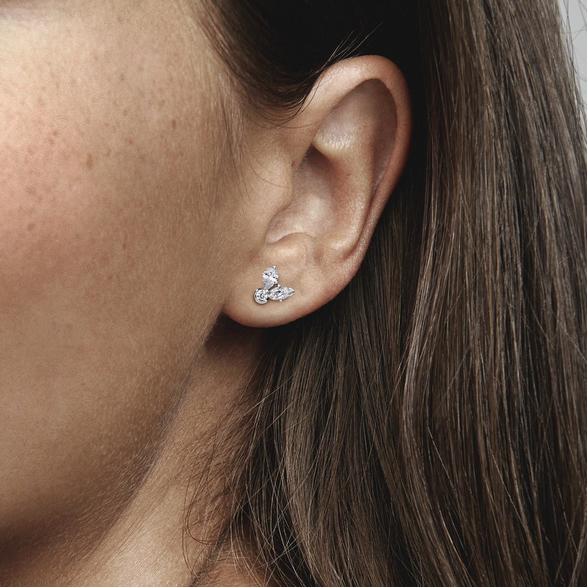 Pandora Sparkling Herbarium Cluster Stud Oorbellen zilver 292406C01