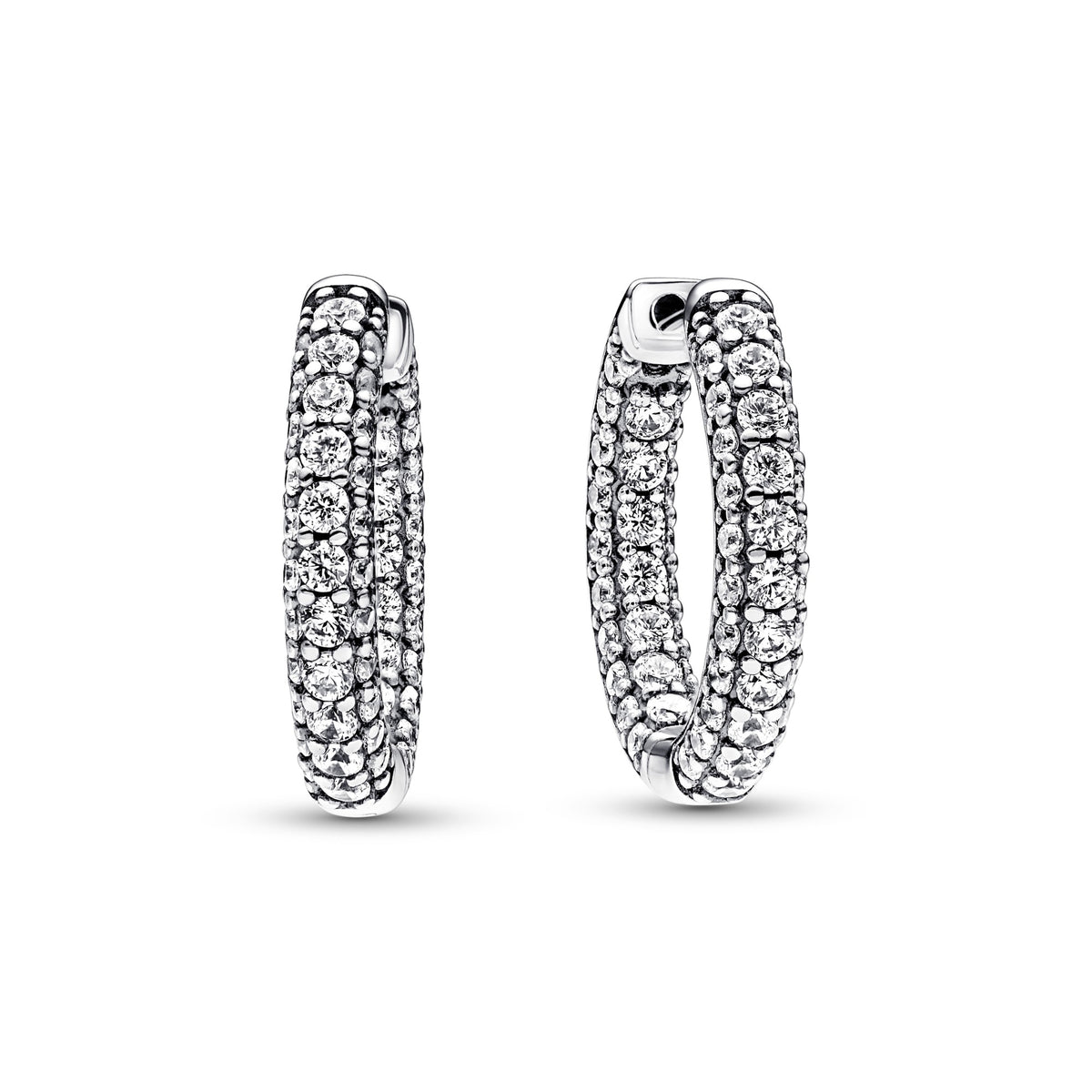 Pandora Timeless enkele rij pavé oorbellen zilver