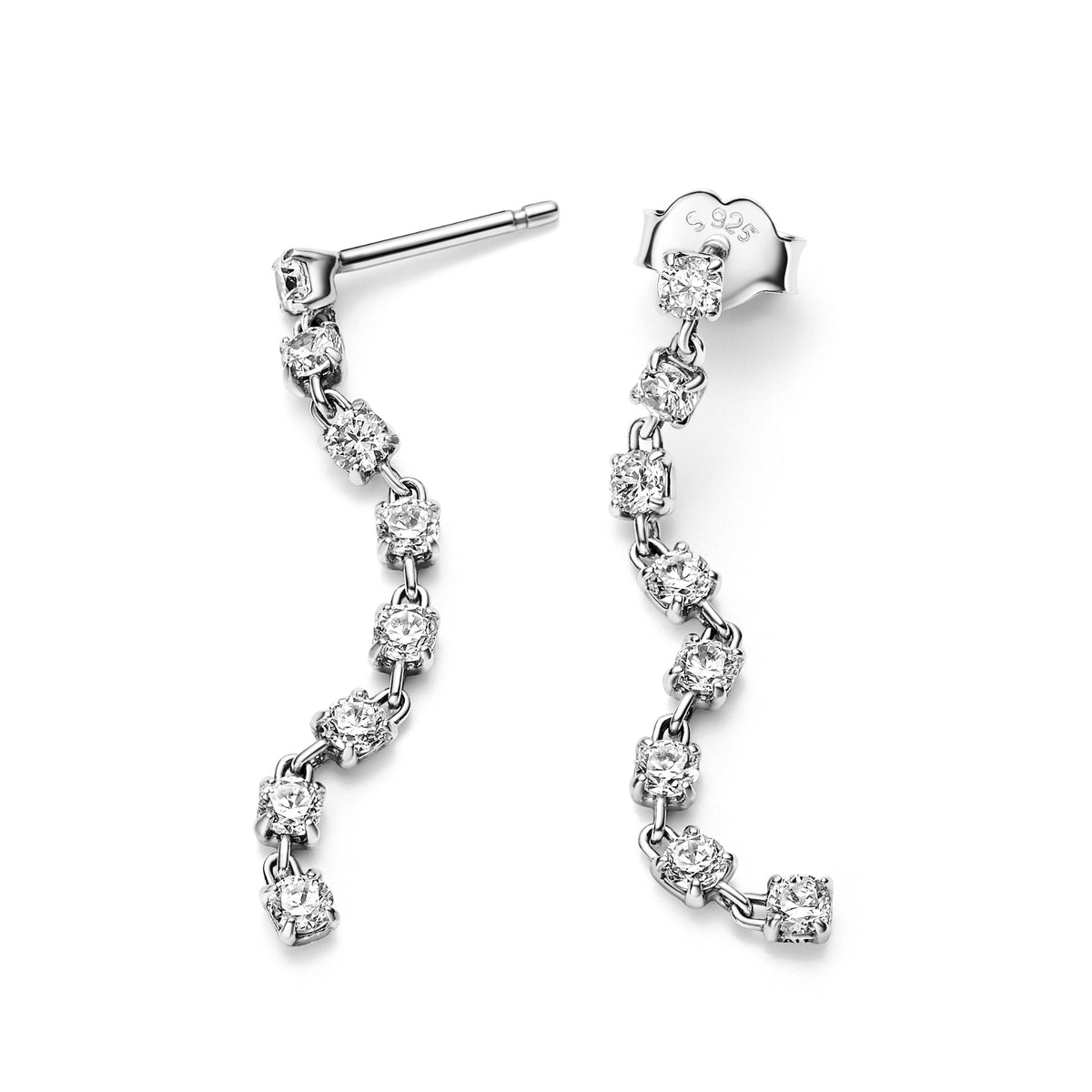 Pandora Sprankelende Acht Stenen Oorbellen zilver 293159C01